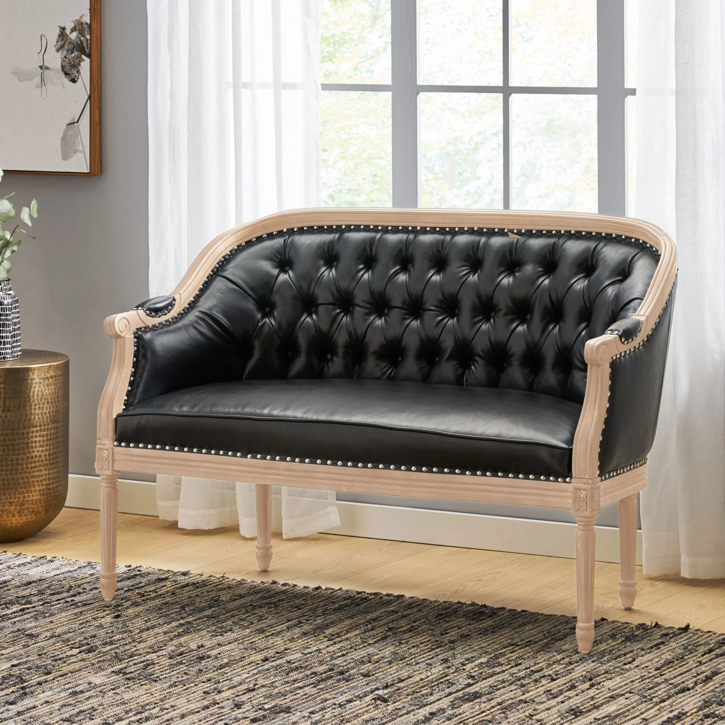 French Country Tufted Loveseat