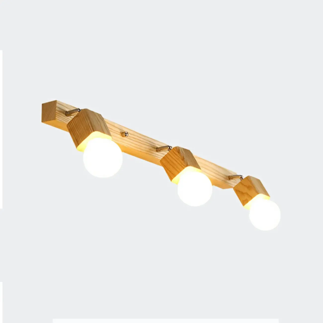3-Light Modern Wooden Linear LED Vanity Lights