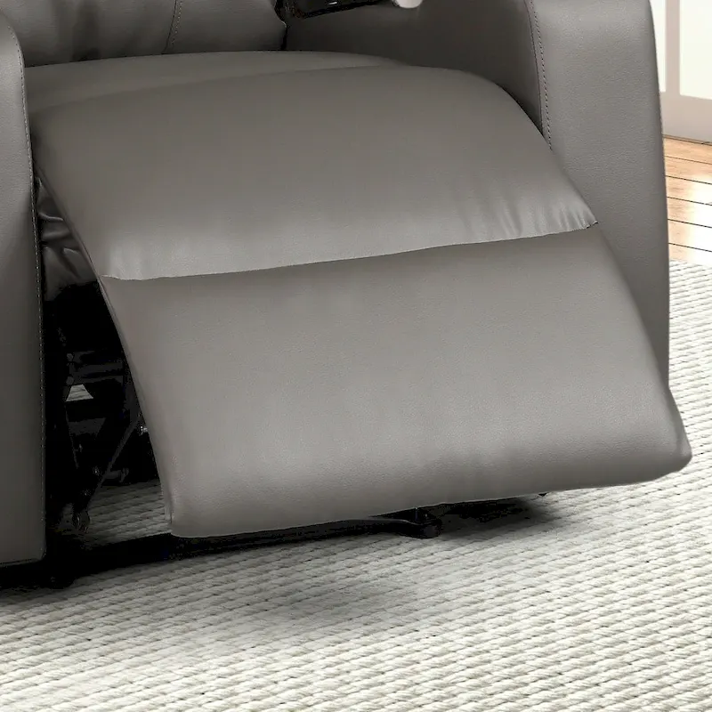 Modern Terry Upholstered Faux Leather Power Recliner Chair