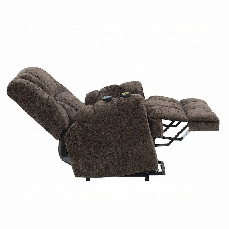 Cassy Power Recliner Chair with Lift, Heating, Massage, Brown Velvet
