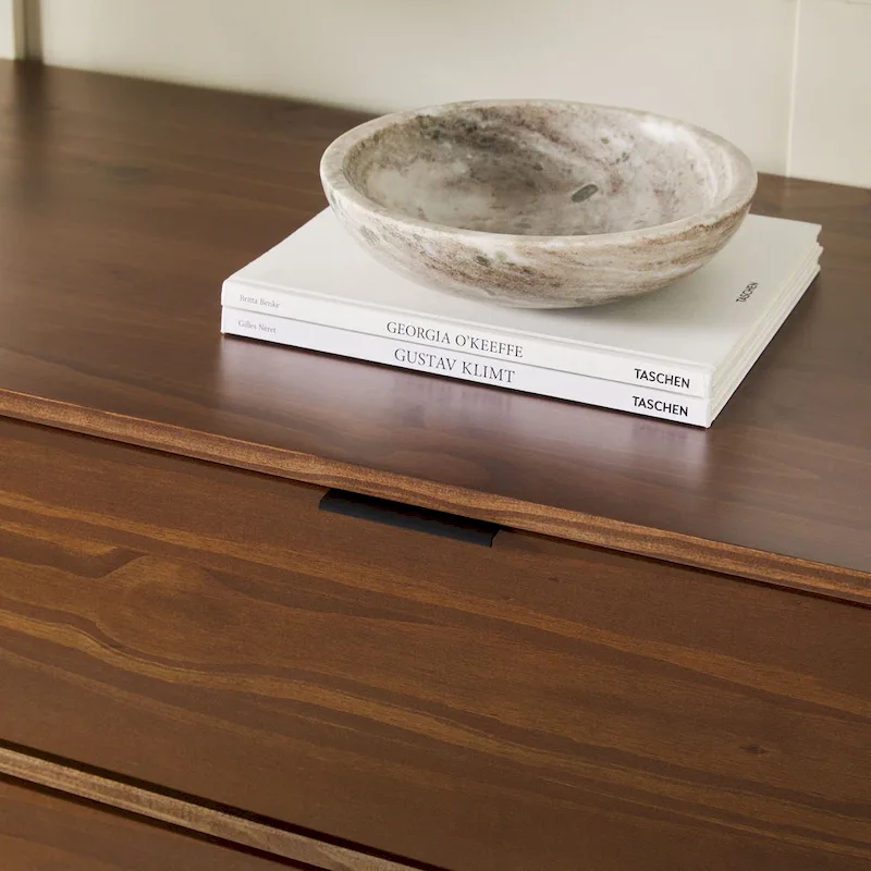 6-Drawer Solid Wood Dresser with Curved Top