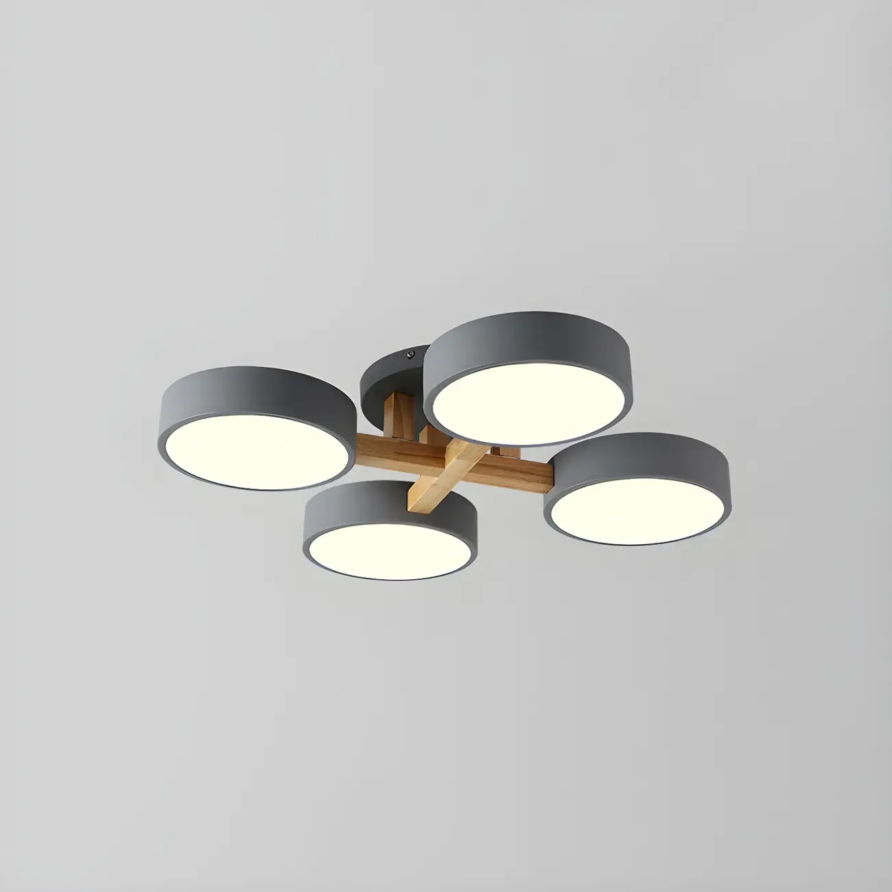 Green Drum Shade Semi Flush Ceiling Light 3-Gear Dimming