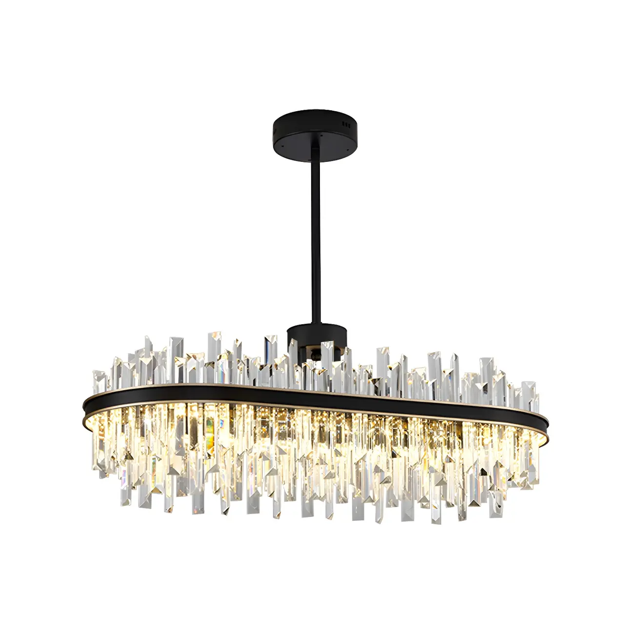 Modish Modern Black Crystal Island Pendant Light