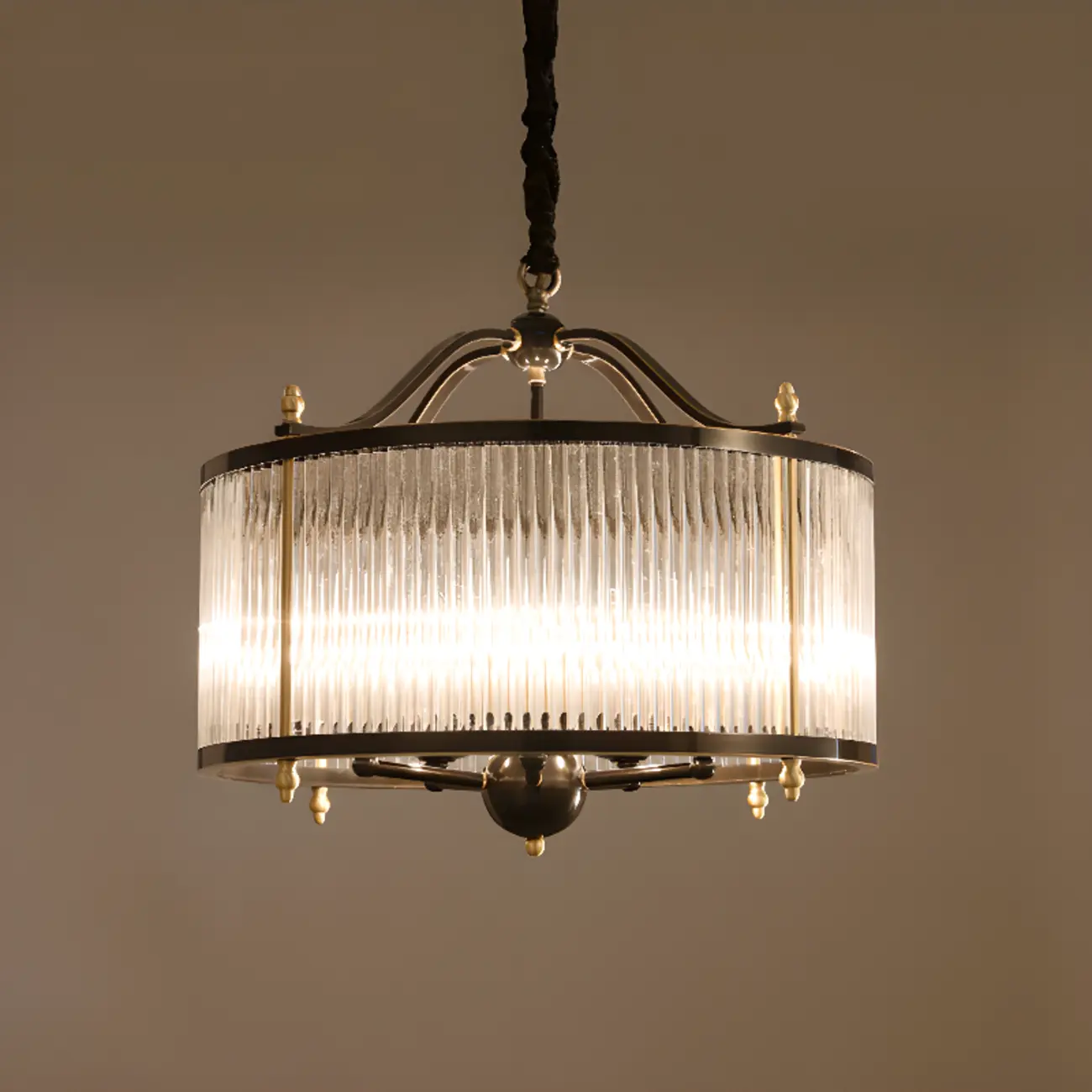 Modern 3-Light Crystal Round Chandelier with Flexible Height