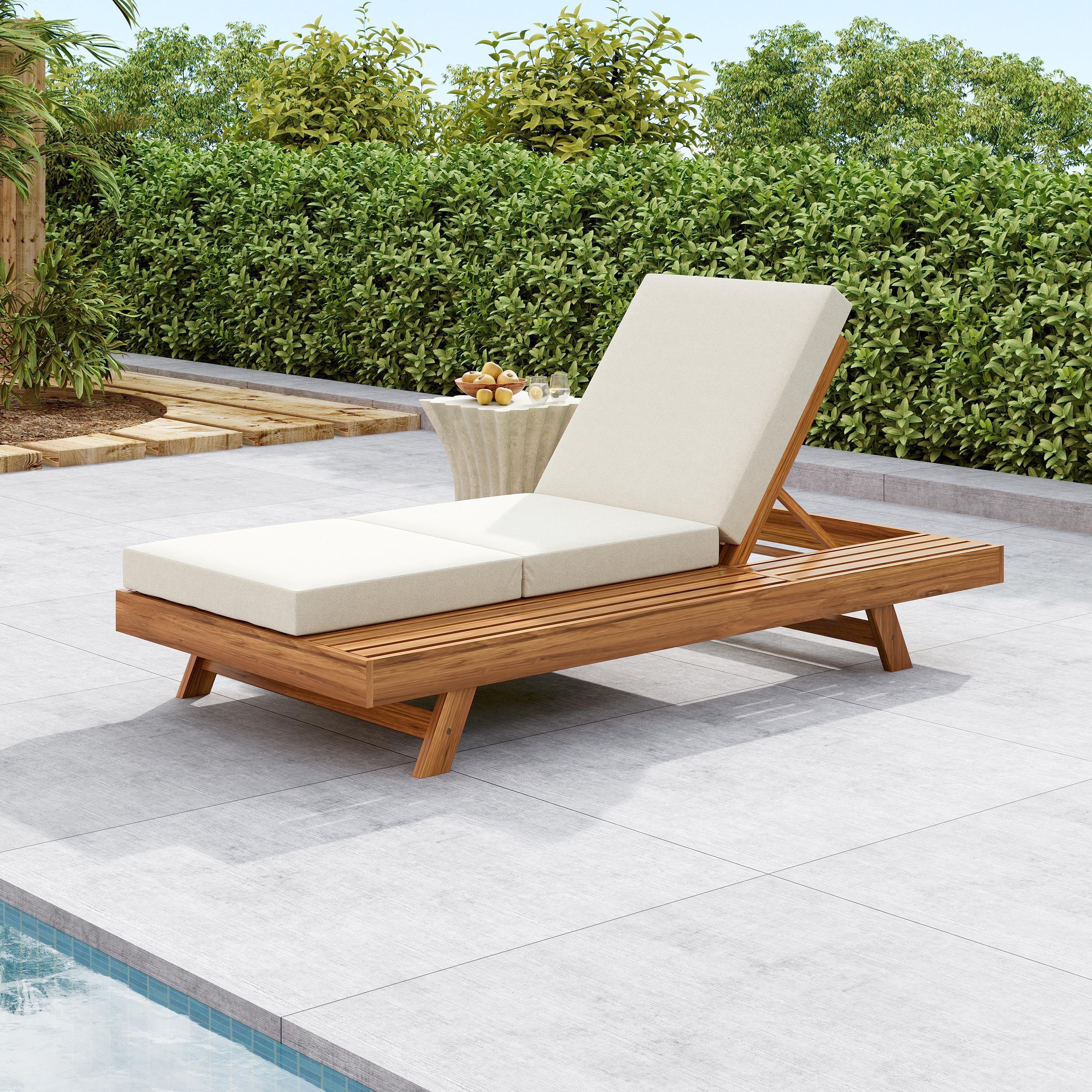 Walker Edison | Outdoor Patio Lounge Chaise Chair
