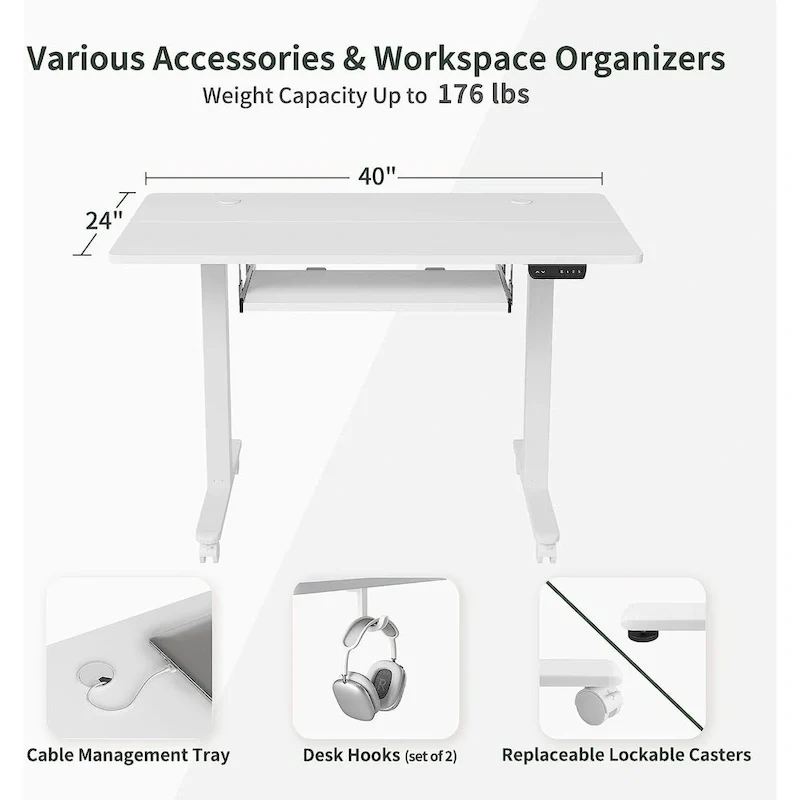FEZIBO/Home Office Furniture/Wood/Desk With Keyboard Tray/Desks
