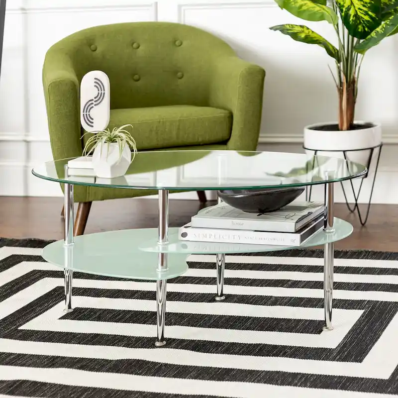 Middlebrook Toston Modern Frosted Glass 38 Coffee Table