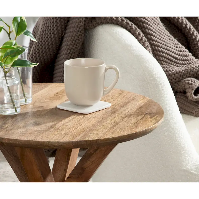 Round Wood Side Table