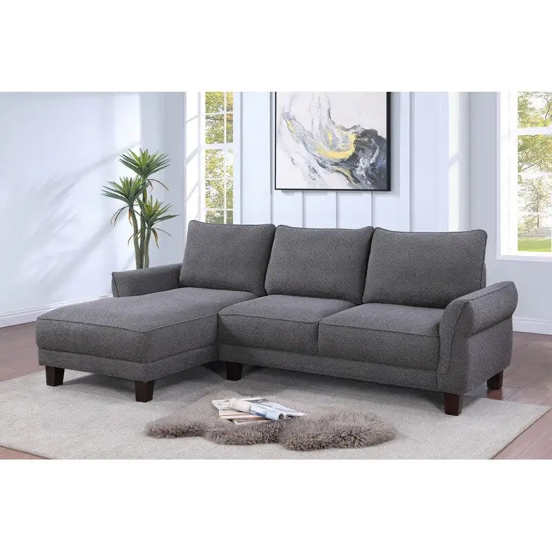 Belle Sherpa 96 Wide Sectional Sofa with Left-Facing Chaise