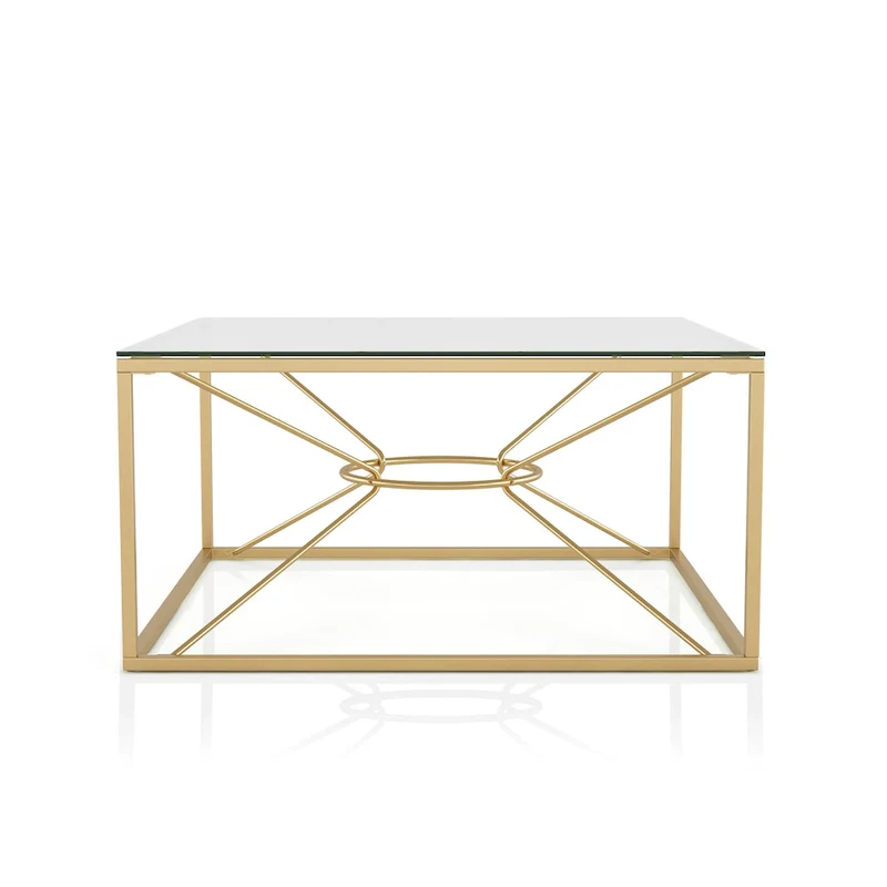 Taylan Glam Gold Coated 35-inch Steel and Glass Coffee Table by Furniture of America