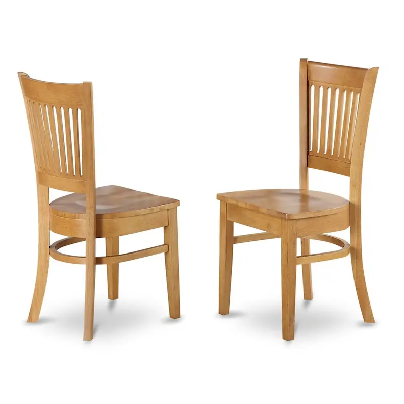 East West Furniture 3 Piece Dining Table Set Contains a Round Dining Room Table and 2 Kitchen Chairs, Oak (Seat Options)