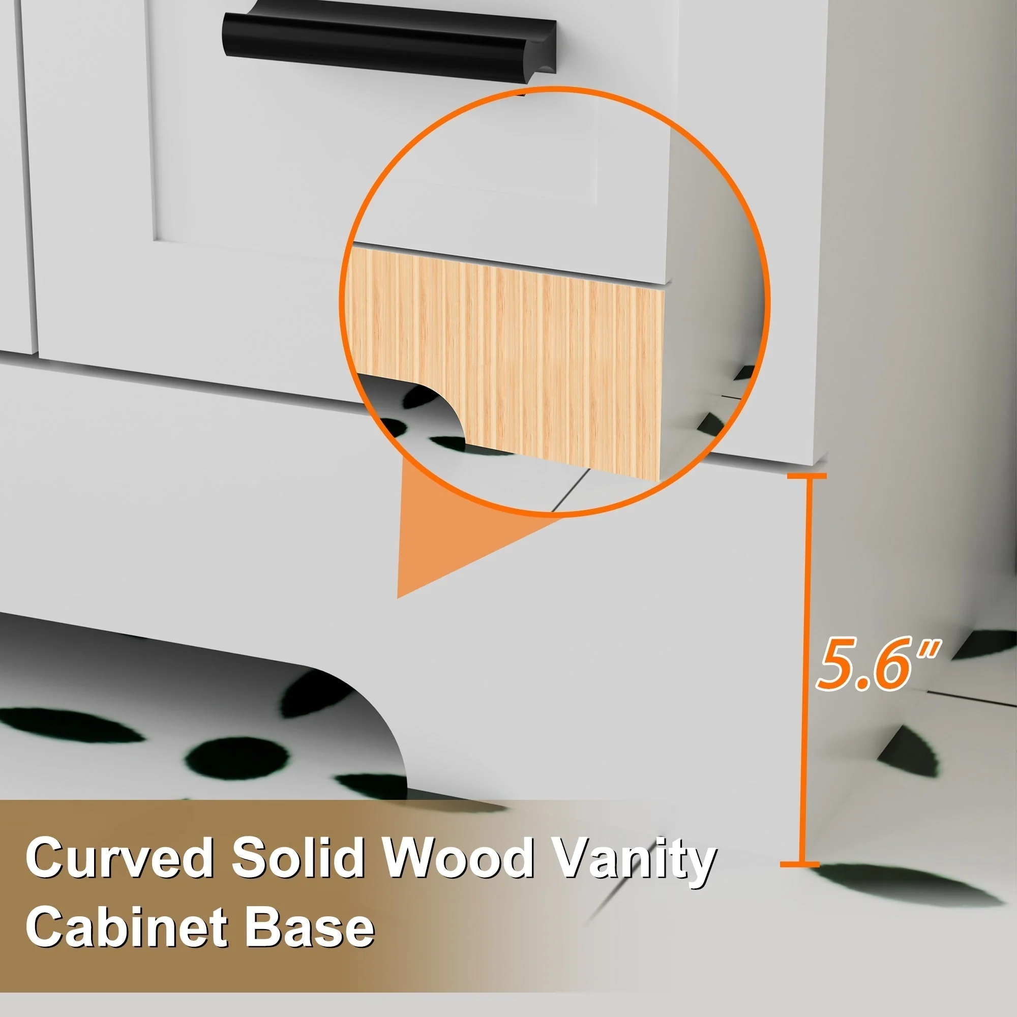 Wavy Line 30/36/48 Bathroom Vanity Set with Sink & Faucet