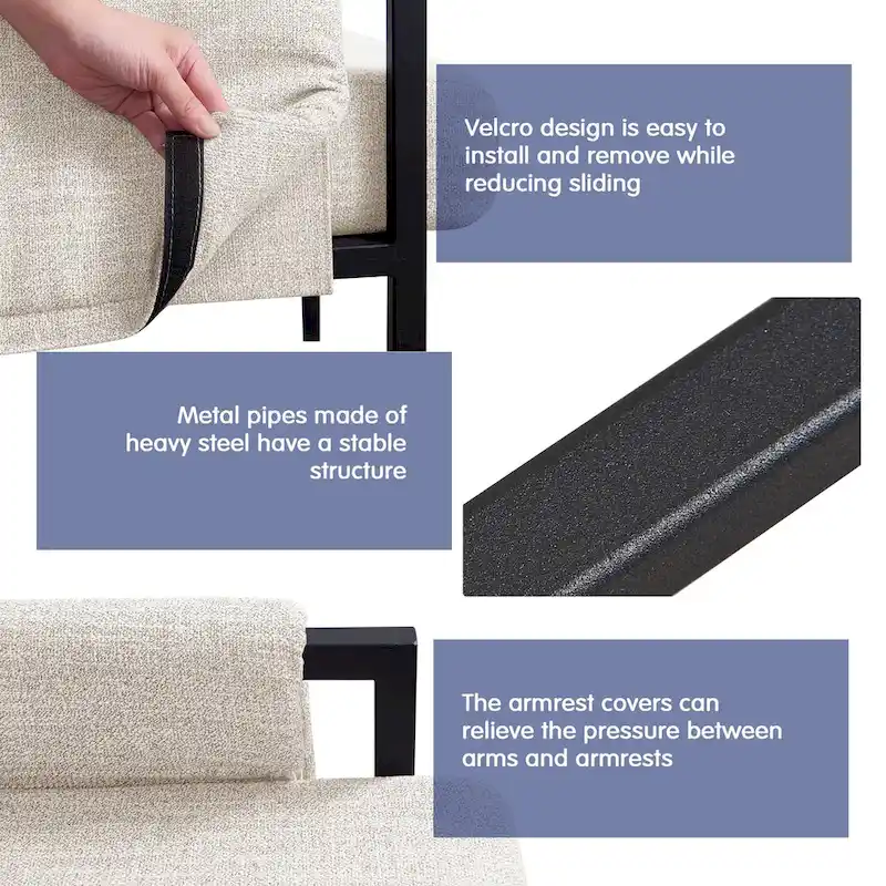 Subrtex Upholstered Accent Chair with Metal Frame Armchair