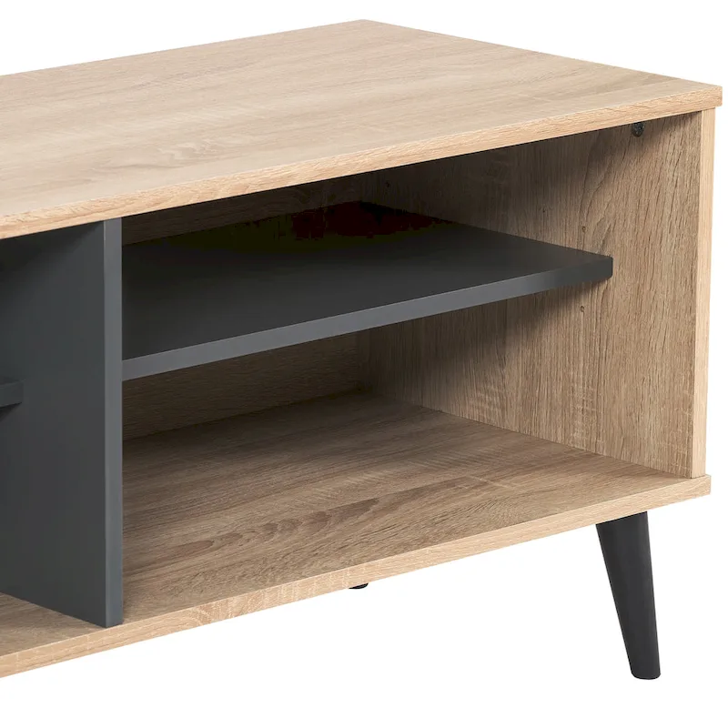 Cole TV Bench with Open Shelves, TVs up to 85 - N/A