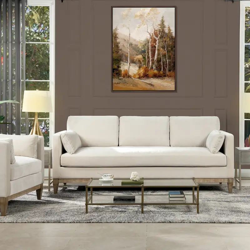 Knox 84 Modern Farmhouse Velvet Track Arm Sofa