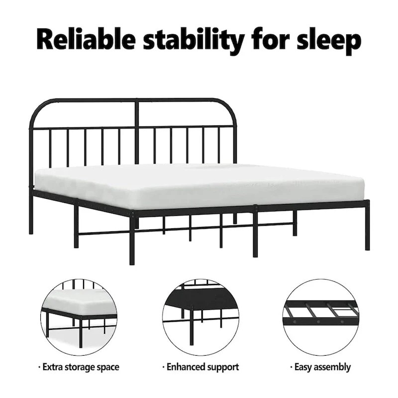 vidaXL 12 Inches Metal Bed Frame No Mattress