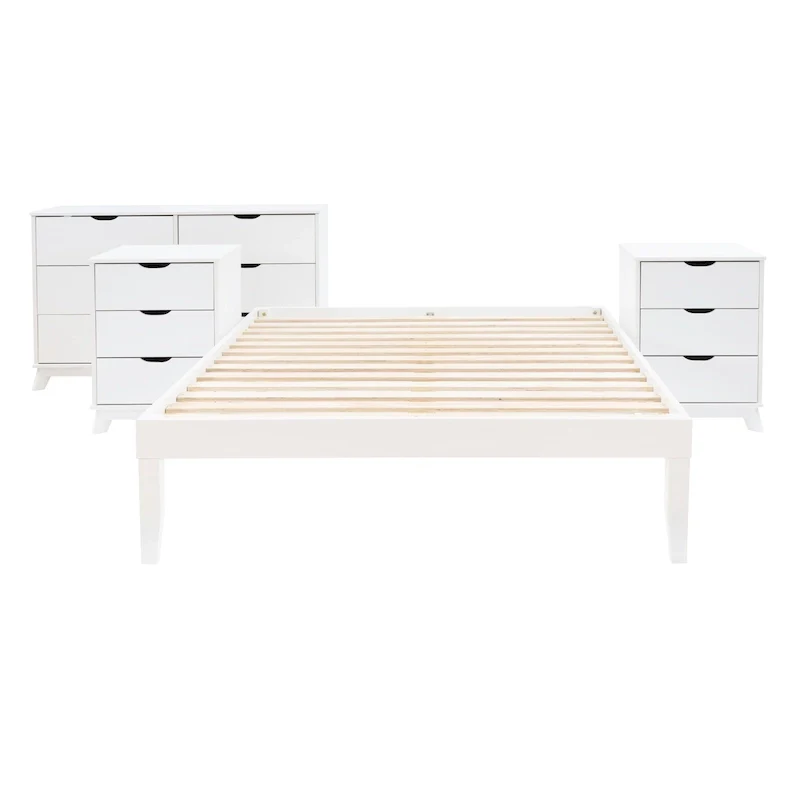 Purcell 4-Piece Bedroom Set with 6-Drawer Dresser and 2 Nightstands