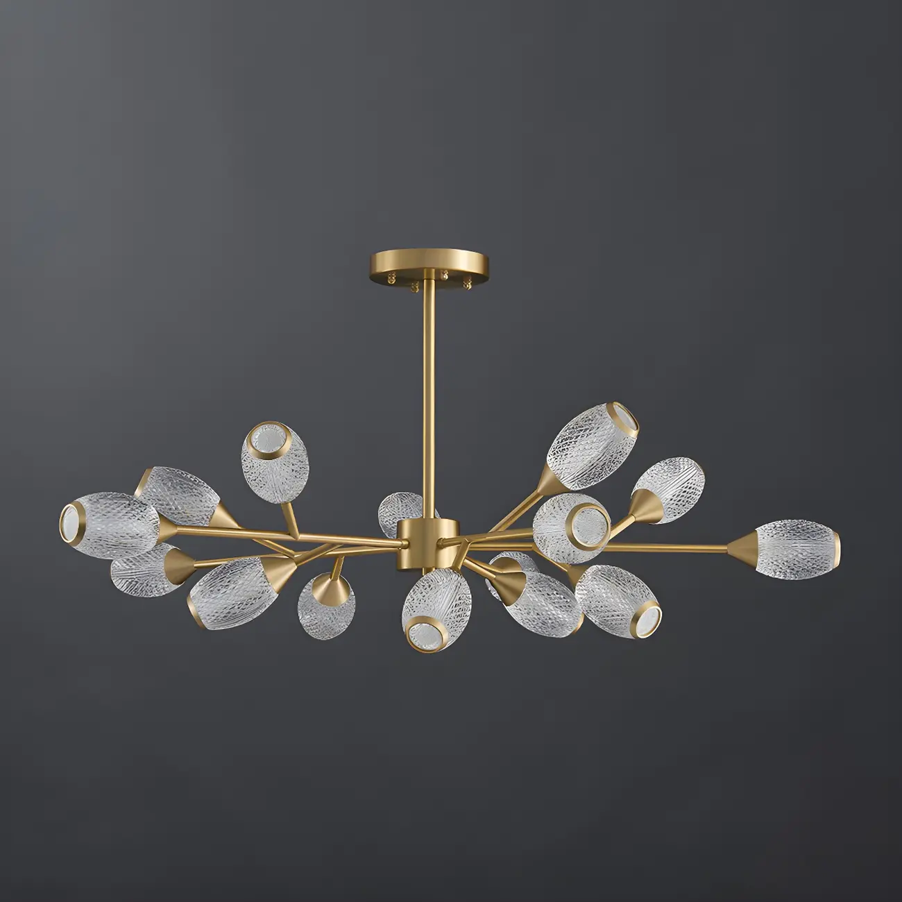 Mid-Century Modern Globe Brass Sputnik Chandelier