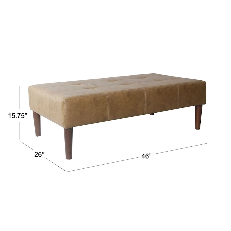 HomePop Tufted Coffee Table Ottoman - Full Leather