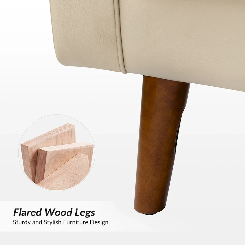 Mid-century Genuine Leather Arm Chair