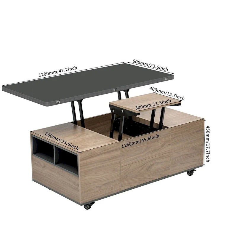 Merax Modern Lift Top Coffee Table Multifunctional Table