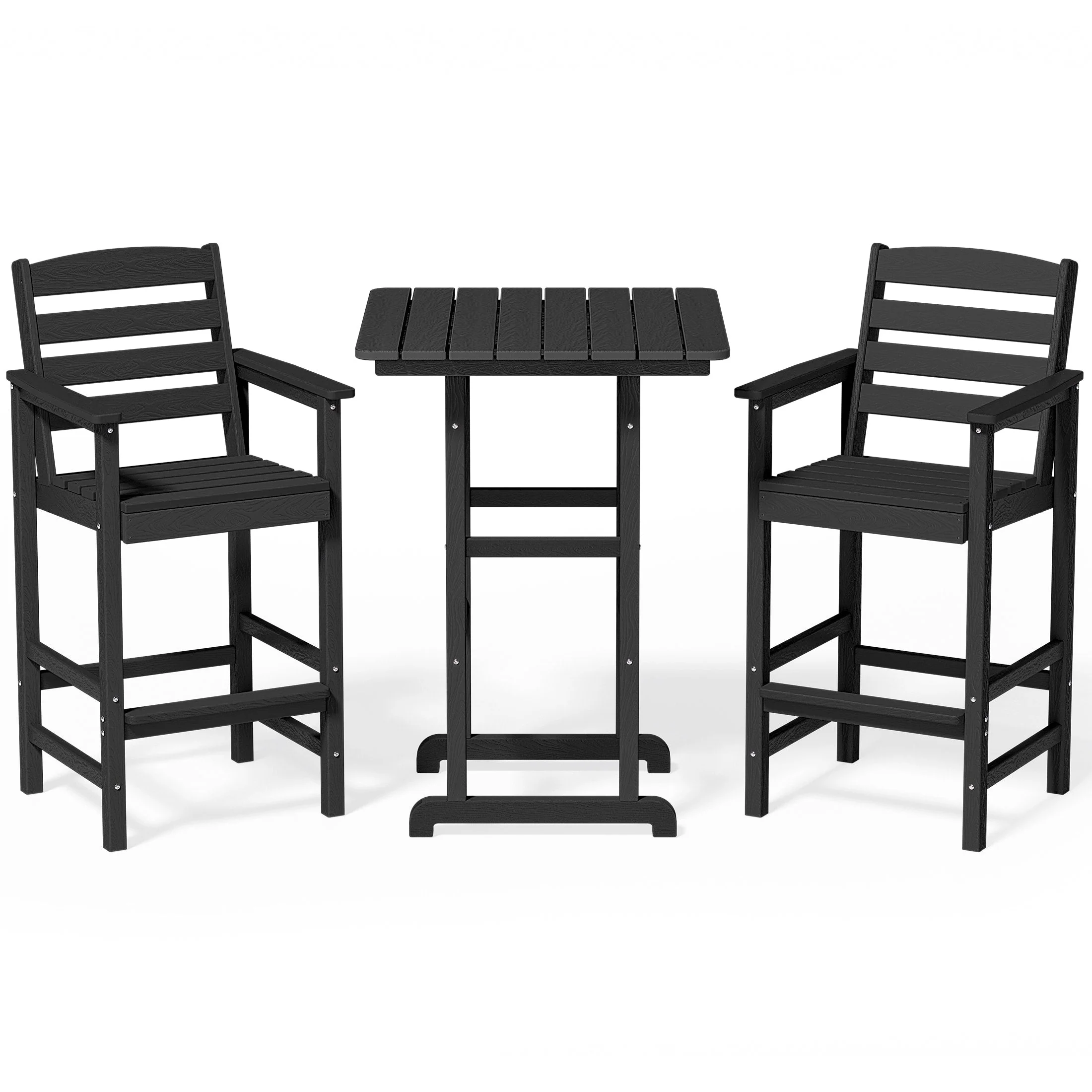 Plastic Tall adirondack Chair Set Of 3-Piece Patio Conversation Set