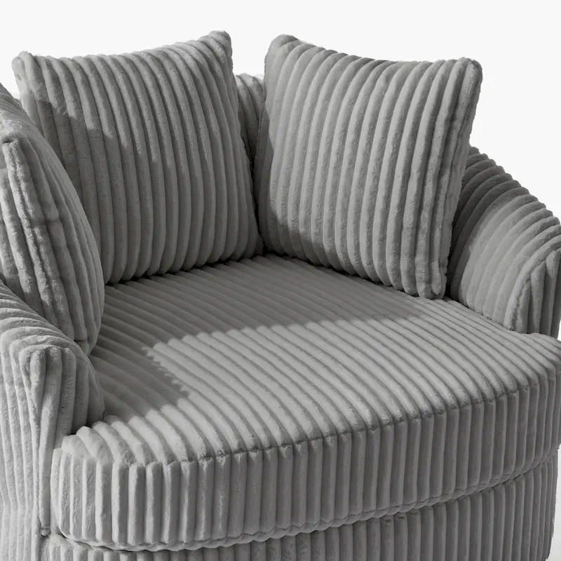 Swivel Tub Chair With Integrated Armrests And Removable, Washable Cover