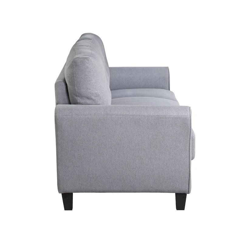 Grey Linen Upholstered Couch Sofa - 30.00 x 79.90 x 34.50