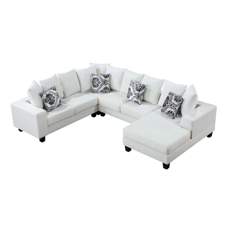 Merax Modern U Shape Sectional Sofa with Lots of Pillows Included