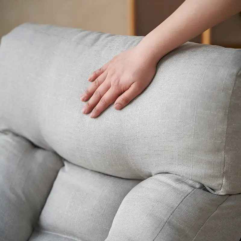 Gray Swivel Recliner with Phone Holder, Adjustable Headrest