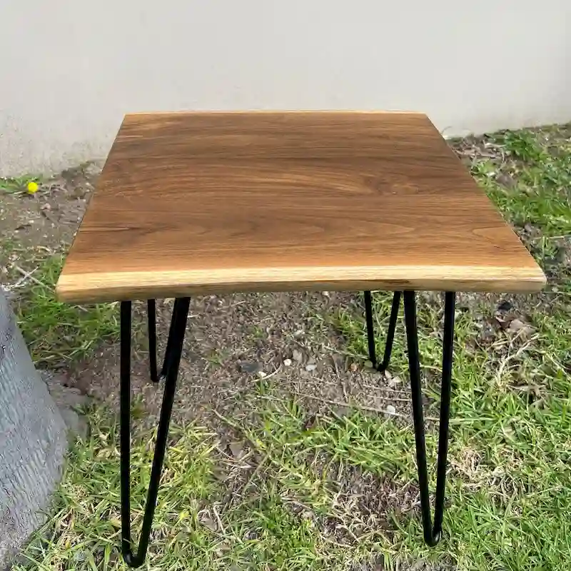 Greenage Teak End Table Solid Live Edge Side Table