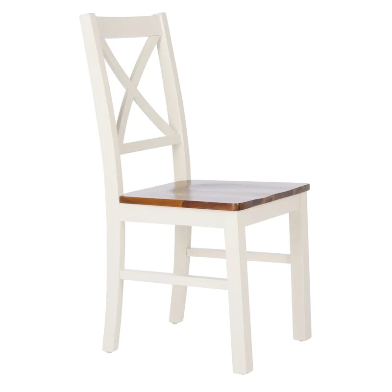 White/Natural Dining Chair - 17.5 W x 19.5 L x 37 H