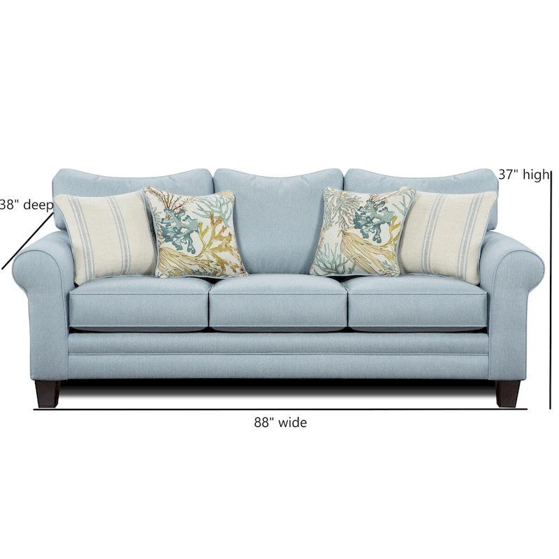 Labyrinth Sky Blue Queen Sleep Sofa