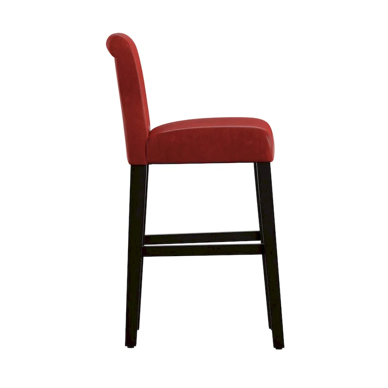 Bennett Red Faux Leather High Back Bar Stools (Set of 2) by