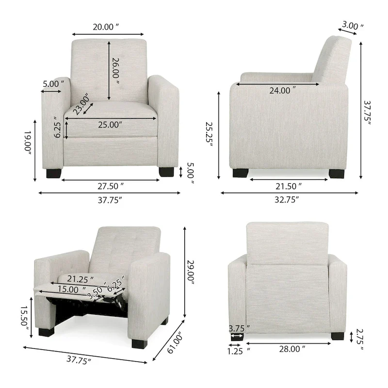 Upholstered Push-Back Recliner