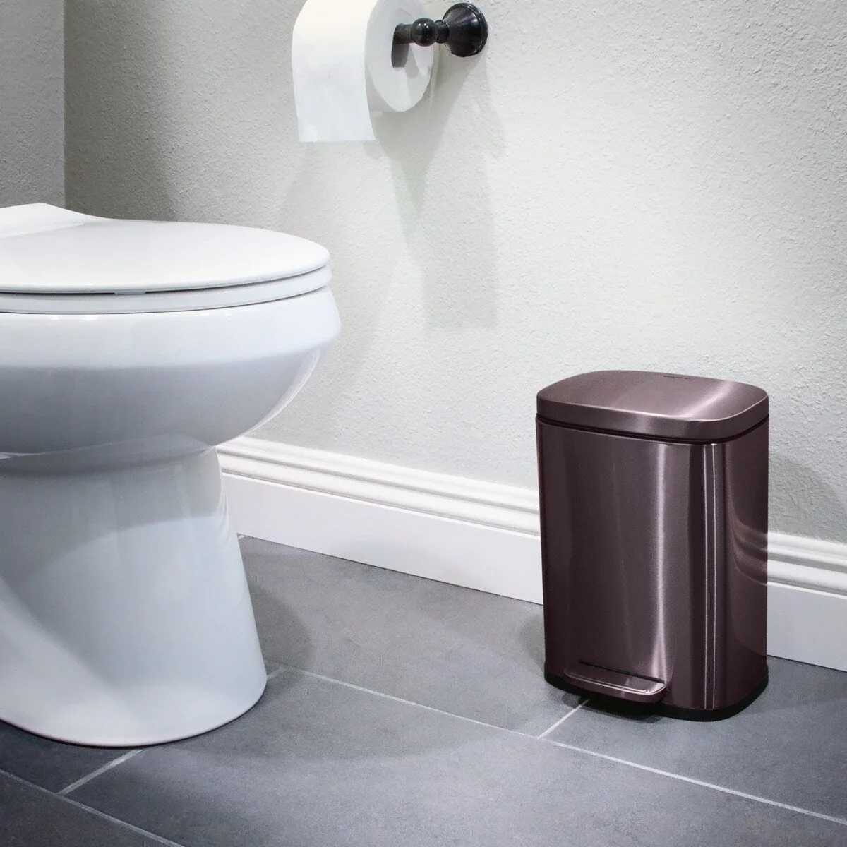 Qualiazero 13.2 GAL plus TWO 1.3 GAL Rectangular Step Can Trash Cans - Family Combo