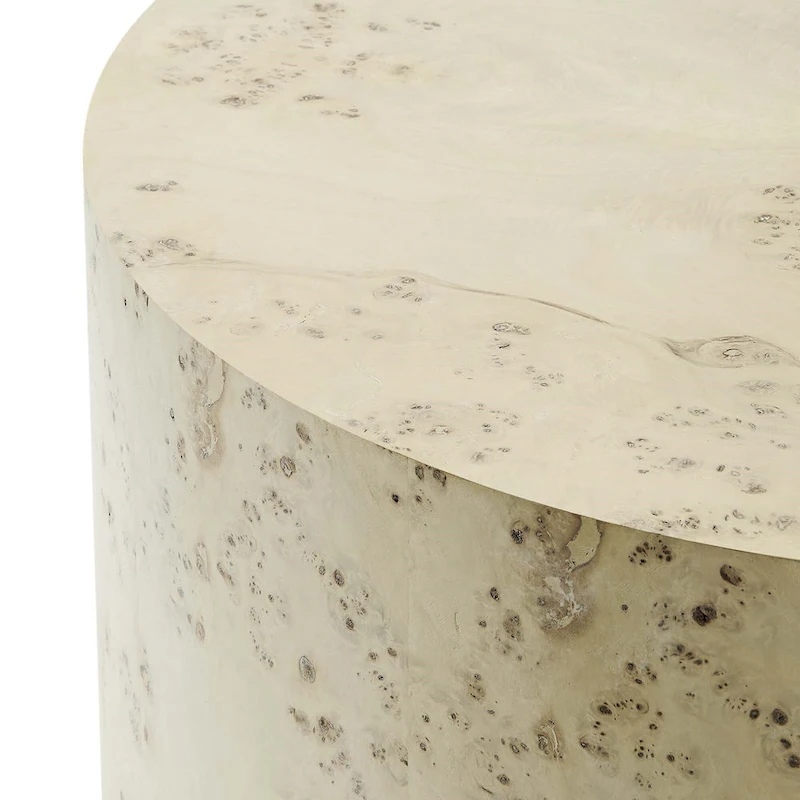 Penrod Mid-Century Burl Wood Round Coffee Table