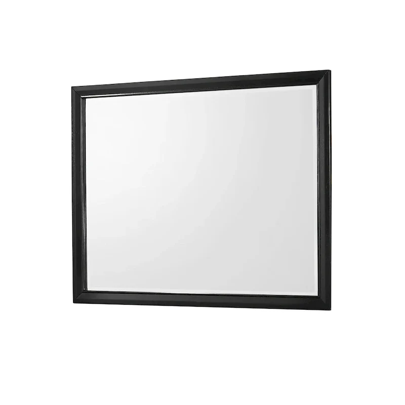 Nathalie 4 Piece Black LED Fabric Upholstered Tufted Panel Bedroom Set