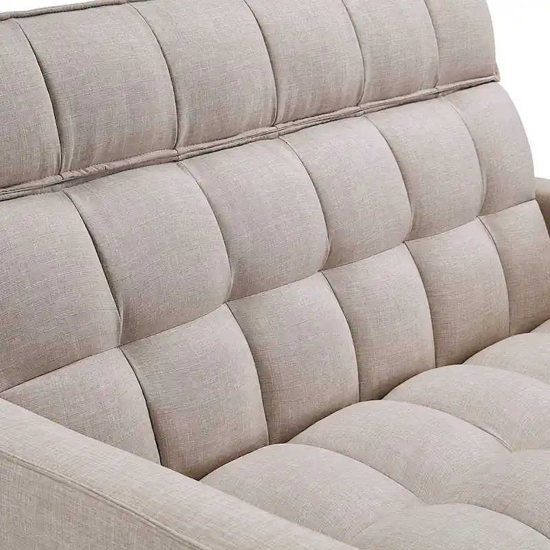 Modern 76.5 Length Pull Out Tufted Convertible Loveseat Upholstery Reclining Sleeper Sofa Bed