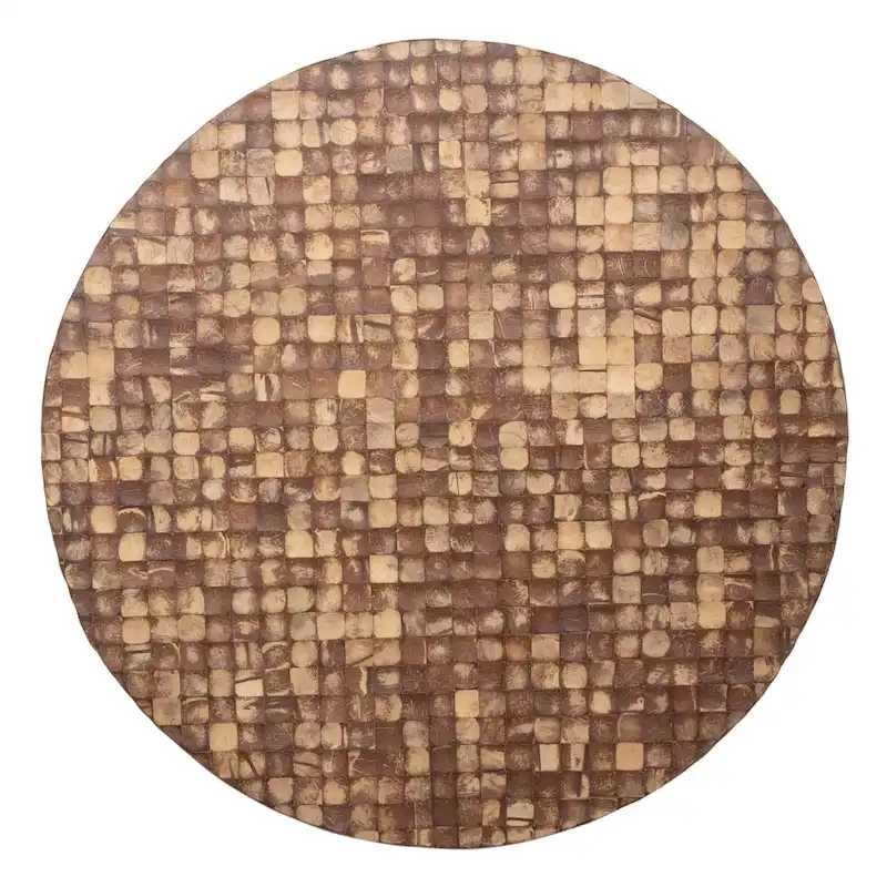 Mila Coconut Shell Round Pedestal Coffee Table by East at Main