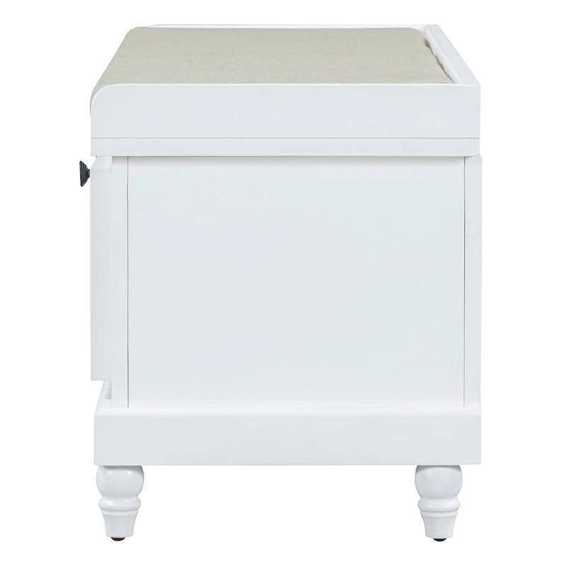 Classic Fluted Shoe Bench with Cushion & 3 Drawers