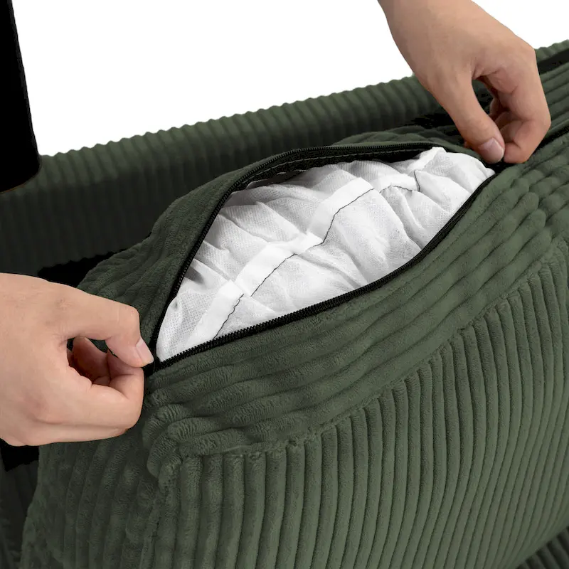 Modern 80 Upholstered Fabric 3-Seater Sofa