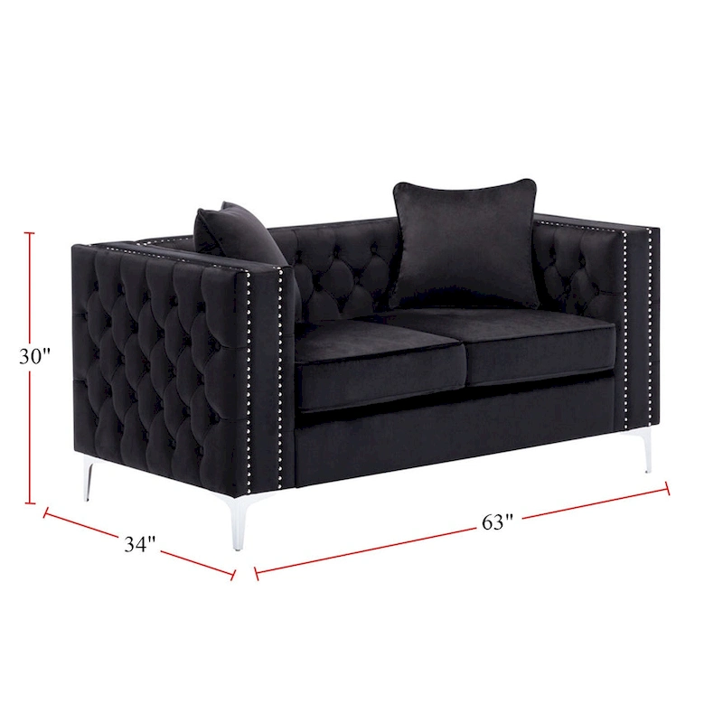 Velvet Fabric Sofa Loveseat Living Room Set