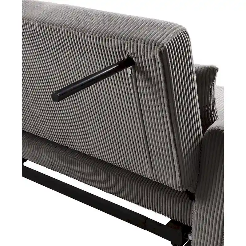 54 Inch Convertible Sleeper Loveseat, Round Arms, 2 Pillows, Brown