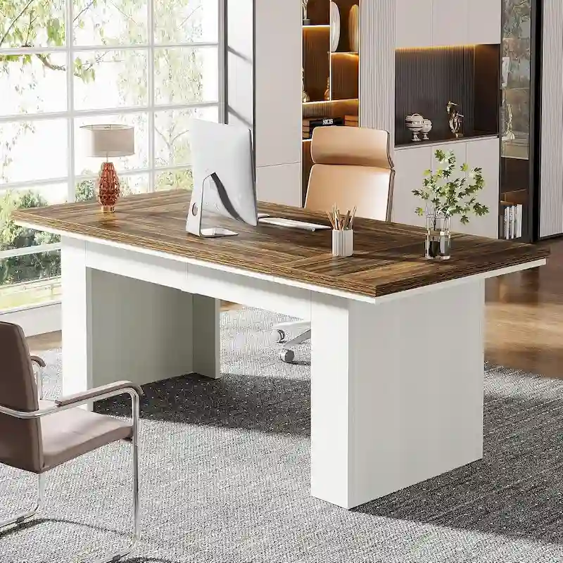 63 Large Computer Desk,Modern Executive Desk Home Office Desk Study Writing Desk