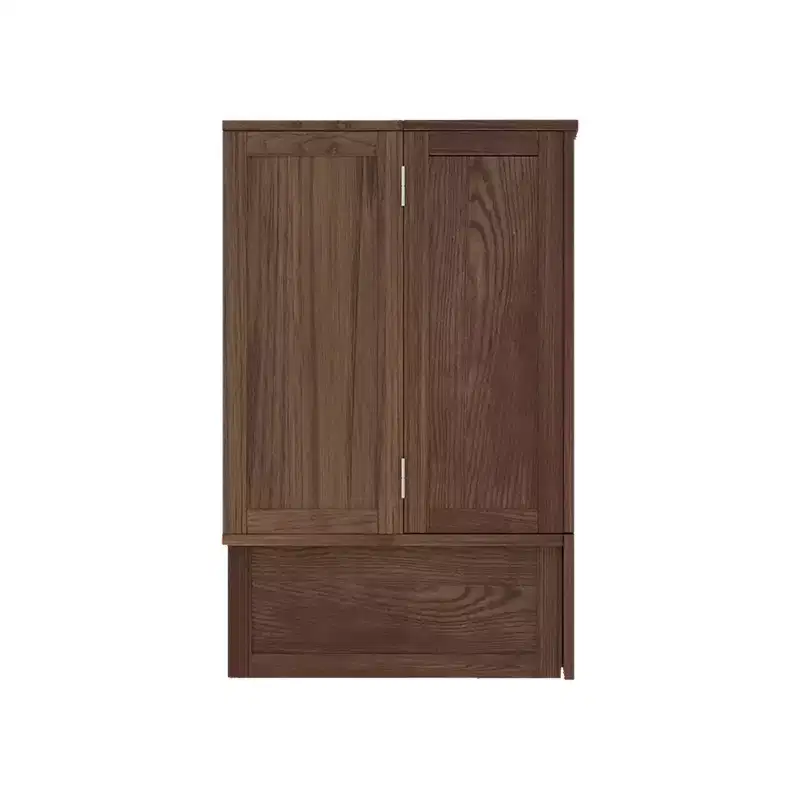 Keloyid Haimyy Solid Wood Frame Queen Murphy Bed Chest with Built-in Charger and Strong Drawer