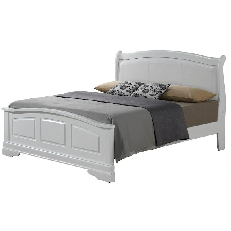 Upholstered Wood King Panel Bed