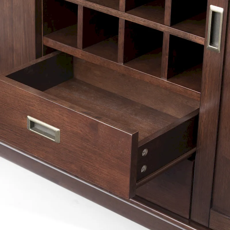 Tierney SOLID HARDWOOD 54 inch Wide Mid Century Modern Sideboard Buffet and Winerack - 54 W x 17 D x 36 H