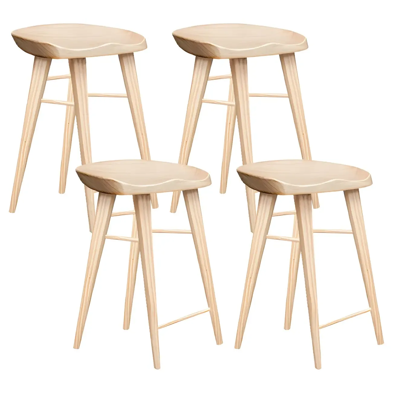 Counter Height Modern Wood Backless Bar Stool
