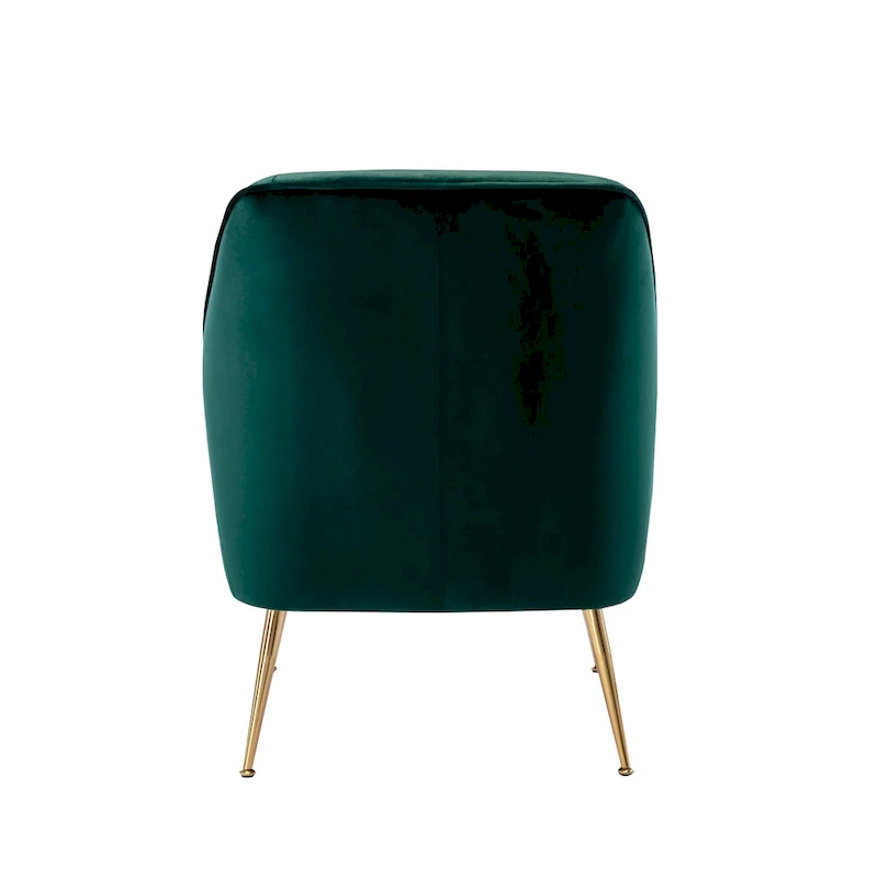 Velvet Upholstered Accent Chair with Gold Chrome Legs